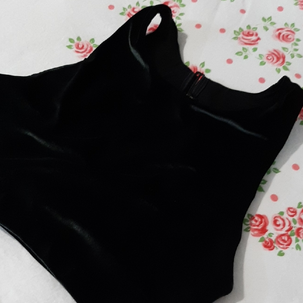 Black Velvet Crop Top